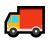 Colorful delivery truck icon with yellow cab and red cargo box