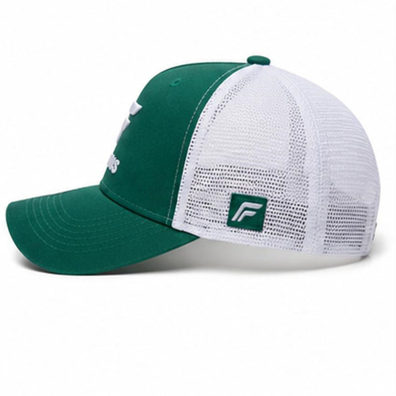 Classic Two-Tone Trucker Cap — Forest Green & White | Adjustable Snapback