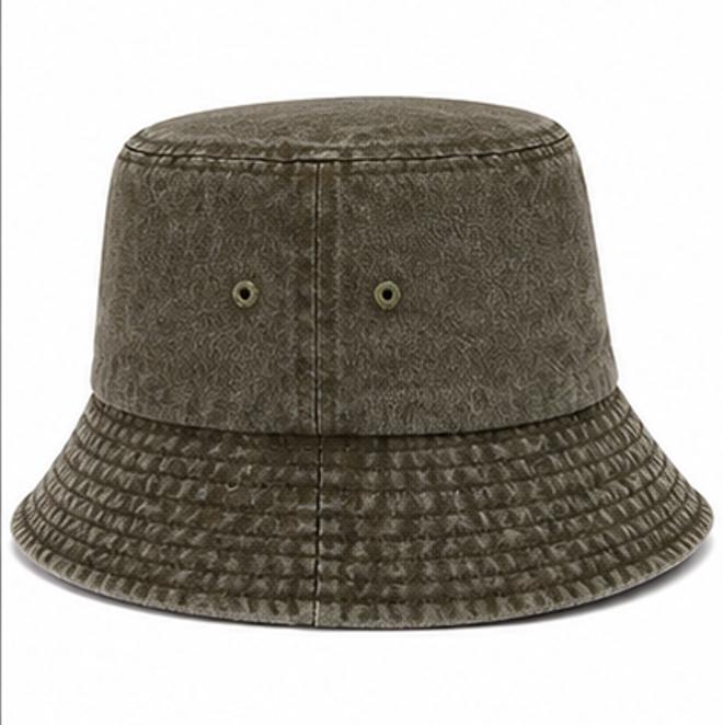 Washed Olive Bucket Hat — Vintage-Style Outdoor Sun Hat | Adjustable Fit
