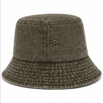 Washed Olive Bucket Hat — Vintage-Style Outdoor Sun Hat | Adjustable Fit