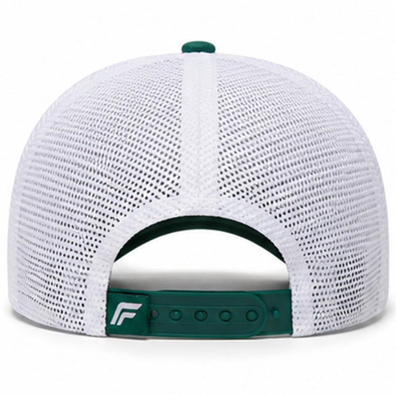 Classic Two-Tone Trucker Cap — Forest Green & White | Adjustable Snapback