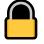 Yellow and black padlock icon, symbolizing security and privacy